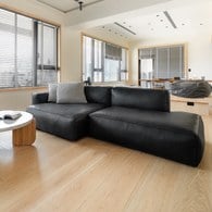 丹麥Tolv Baker積木皮革沙發 (左向、黑)