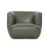 丹麥 Tolv Sophie索菲皮革單人沙發 (深橄欖綠)