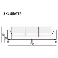 波蘭Sits 幾何方塊皮革三人沙發 (黑)