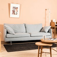 波蘭Sits Julia俐落金屬腳三人沙發 (亮灰)