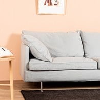 波蘭Sits Julia俐落金屬腳三人沙發 (亮灰)