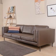 波蘭 Sits Sigge派皮酥塔皮革3.5人沙發 (深棕)