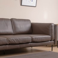 波蘭 Sits Sigge派皮酥塔皮革3.5人沙發 (深棕)