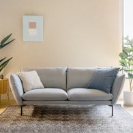 波蘭Sits Hugo金屬腳布面三人沙發 (亮灰G)