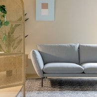 波蘭Sits Hugo金屬腳布面三人沙發 (亮灰G)