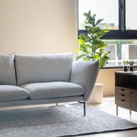 波蘭Sits Hugo金屬腳布面三人沙發 (亮灰G)