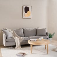 波蘭Sits Julia俐落金屬腳三人沙發 (灰米C)