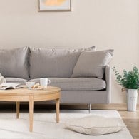 波蘭Sits Julia俐落金屬腳三人沙發 (灰米C)