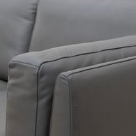 波蘭 Sits Sigge派皮酥塔皮革四人沙發 (鐵灰)