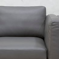 波蘭 Sits Sigge派皮酥塔皮革四人沙發 (鐵灰)