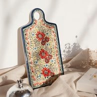 波蘭 Zaklady 小紅花園長形陶瓷托盤 (長28.5公分)