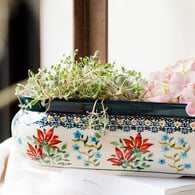 波蘭 Zaklady 紅火花季陶瓷盆栽 (長31公分)