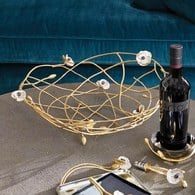 美國MichaelAram 瀲灩銀蓮花枝枒鏤空裝飾托盤