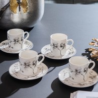 美國Michael Aram 黑蘭花系列午茶杯盤組 (4入)