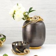 美國MichaelAram 瀲灩銀蓮花造型花器 (高23公分)