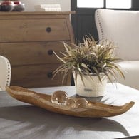 美國 Uttermost 手工純柚木葉盤擺飾