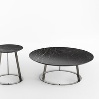 義大利HORM ALBINO FAMILY 大理石咖啡桌 (黑、直徑90公分)