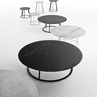 義大利HORM ALBINO FAMILY 大理石咖啡桌 (黑、直徑90公分)