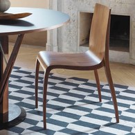 義大利HORM ki流線壓紋可堆疊單椅 (胡桃木)