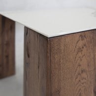 義大利OliverB 陶瓷實木柱腳餐桌 (長220公分)