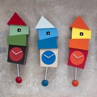 義大利 Progetti 歪房子咕咕鐘(藍白色)