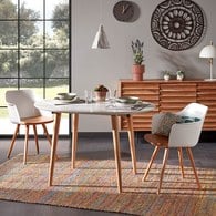 夏馬Shiamal Home 奧克蘭橢圓可延伸餐桌 (消光白)