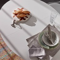 夏馬Shiamal Home 奧克蘭橢圓可延伸餐桌 (消光白)