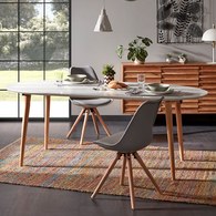 夏馬Shiamal Home 奧克蘭橢圓可延伸餐桌 (消光白)