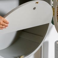 荷蘭HkLiving RETRO橢圓半開放式高櫃(灰綠)