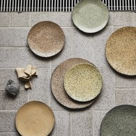 荷蘭 HkLiving 噴墨藝術餐盤2入組 (橘、小)