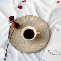 荷蘭 HkLiving 噴墨藝術餐盤2入組 (棕、大)