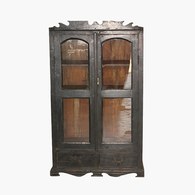 荷蘭RawMaterials 深木雕花雙門展示櫃 (高159公分)