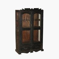 荷蘭RawMaterials 深木雕花雙門展示櫃 (高159公分)