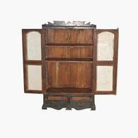 荷蘭RawMaterials 深木雕花雙門展示櫃 (高159公分)