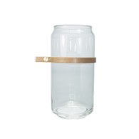 泰國DesignersField 原色皮革玻璃罐 (細帶款)