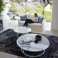 義大利HORM ALBINO FAMILY 大理石咖啡桌 (白、直徑120公分)