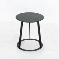 義大利HORM ALBINO FAMILY 大理石邊桌 (黑、直徑41公分)