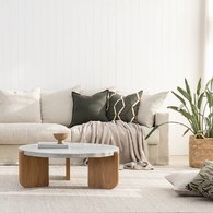 丹麥Tolv 水磨石面圓形茶几 (暖灰)