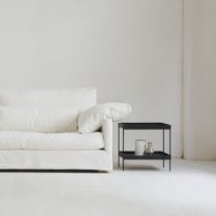 丹麥Tolv Humla 立體邊緣雙層方形邊桌 (黑)