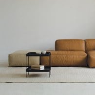 丹麥Tolv Humla 立體邊緣雙層方形邊桌 (黑)