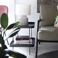 丹麥Tolv Humla 立體邊緣雙層方形邊桌 (黑)