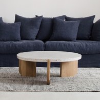 丹麥Tolv 水磨石面圓形茶几(白)