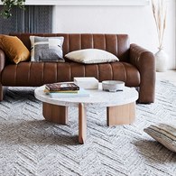 丹麥Tolv 水磨石面圓形茶几(白)